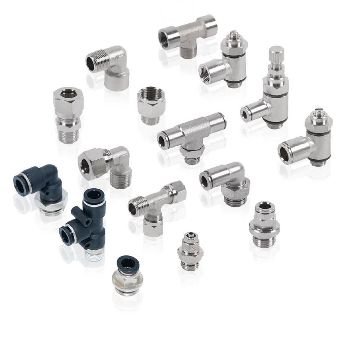 Pneumatic fittings in plastic and stainless steel from Davair Ireland