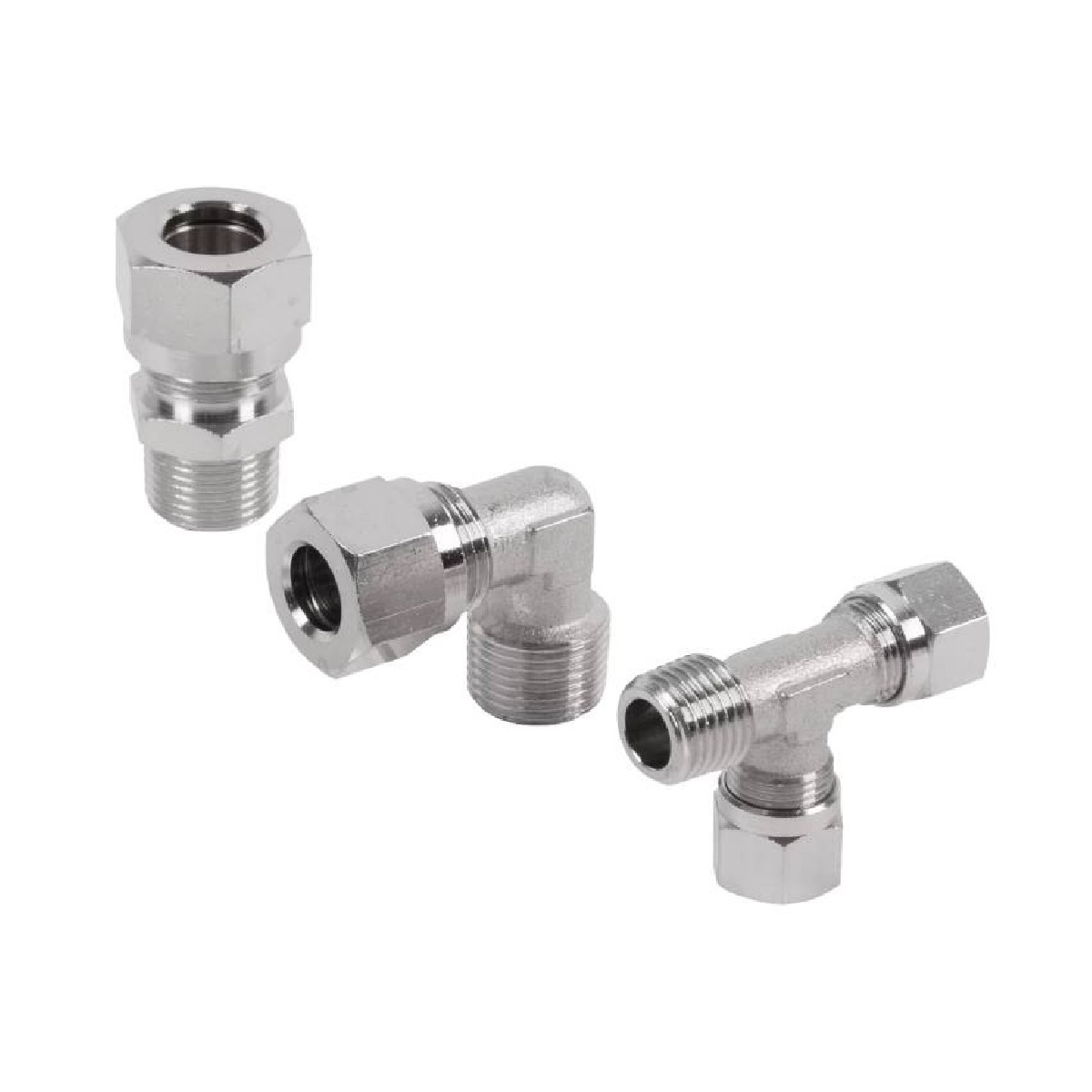 Compression fittings for liquids and gasses